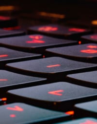 Close-up of a mechanical keyboard