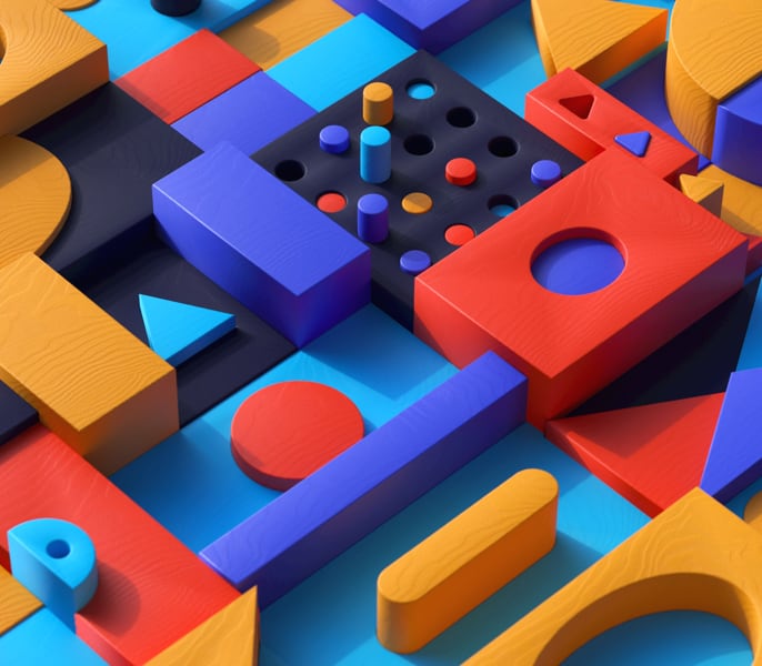 Web 3.0 illustration with abstract geometric shapes